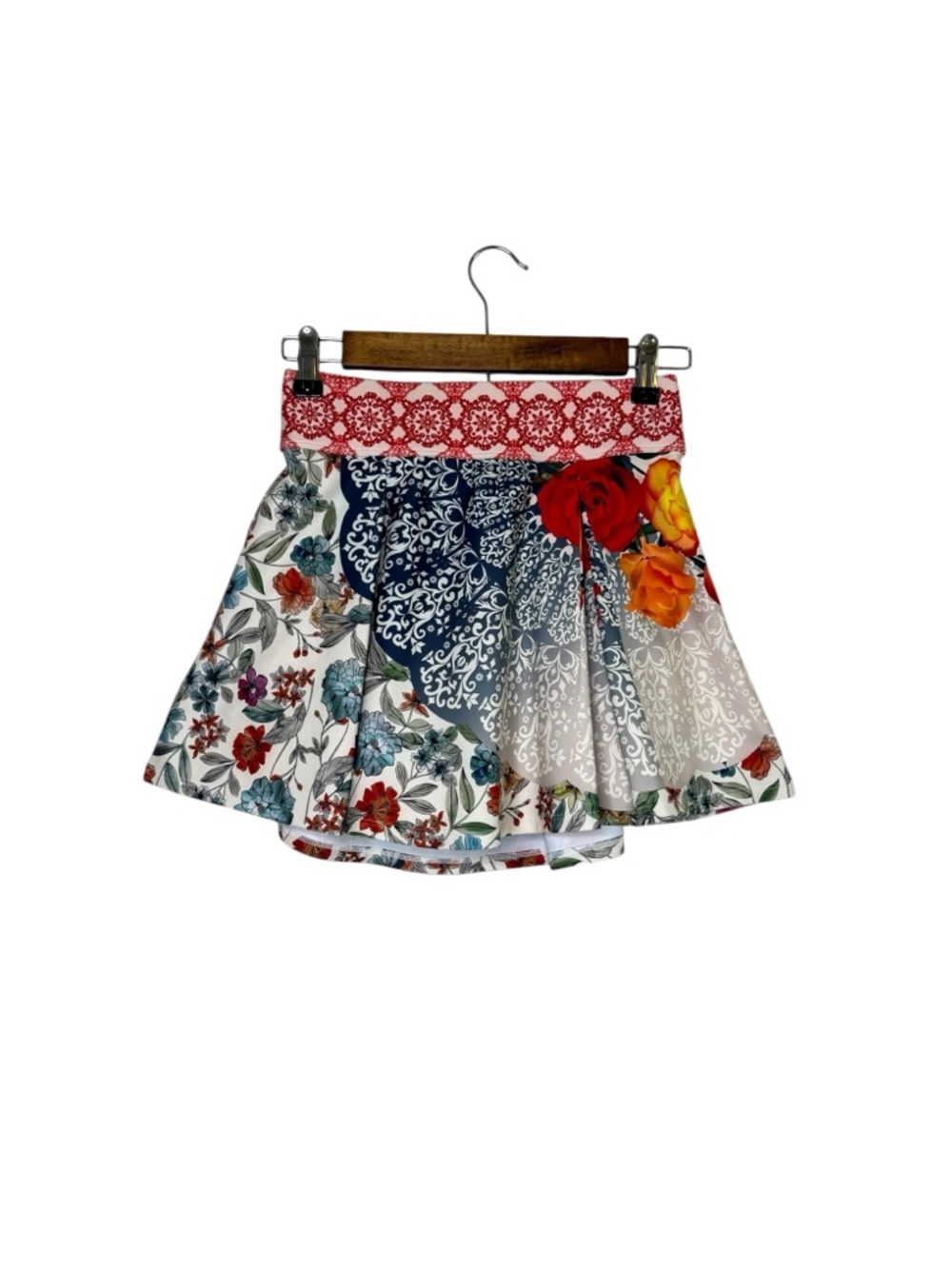 Johnny Was Tango Pleated Tennis Skirt Circle Geometric Floral India Activewear